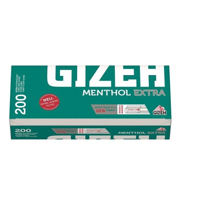 Cig. dutinky GIZEH 200 mentol Extra Long