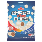 CHOCO STOBI FLIPS - Dražé z bielej čokolády s extrudovaným obilným jadrom 80 g
