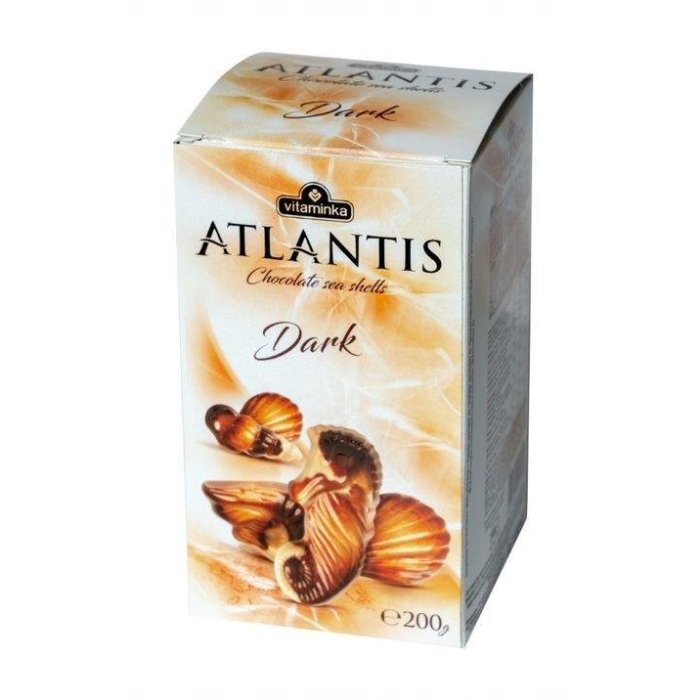 ATLANTIS Dark 200 g - Dezert z bielej čokolády a čokolády, plnený lieskovými orieškami