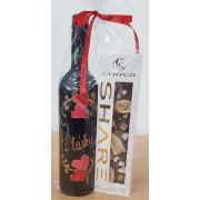 Balíček Červené víno legera Z lásky 0,75 l + mliečna čokoláda rôzne druhy