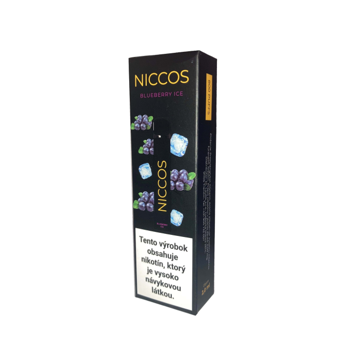 Elektronická cigareta NICCOS blueberry ice 2ml, 20mg/ml ( ľadová čučoriedka )