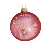 Vianočná gula sklo 8cm ružová - Vysoké Tatry