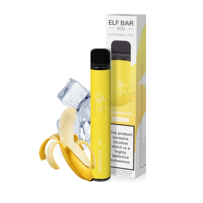 Elektronická cigareta ELF BAR 600 Banana Ice, 20mg (ľadový banán)