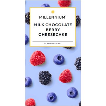 Čokoláda Millennium Mliečna s náplňou berry cheesecake 100g