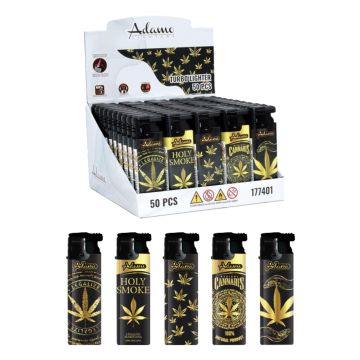 Zapaľovač 177401 Adamo Turbo Design label Weed